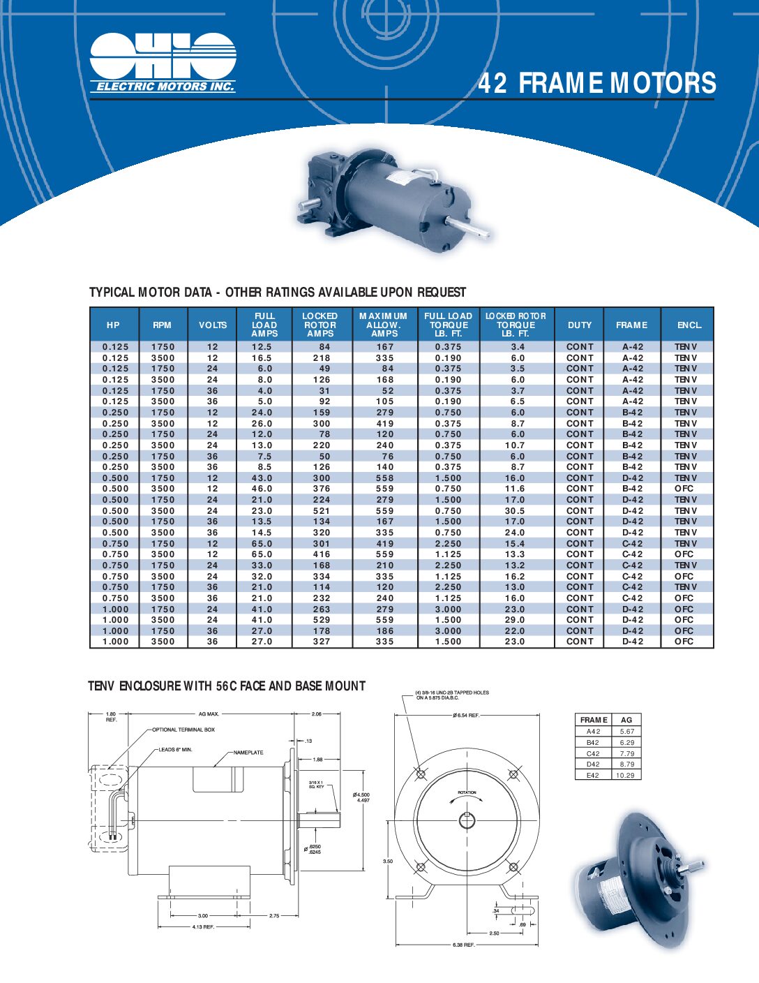 Product Information Ohio Electric Motors