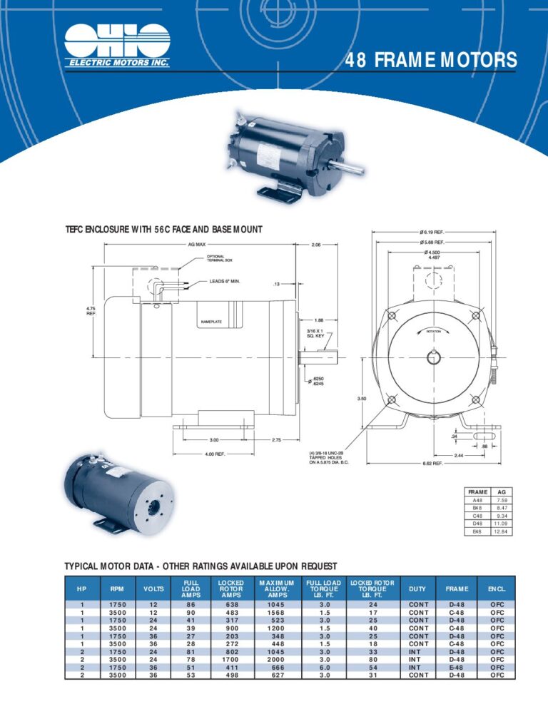 Product Information Ohio Electric Motors