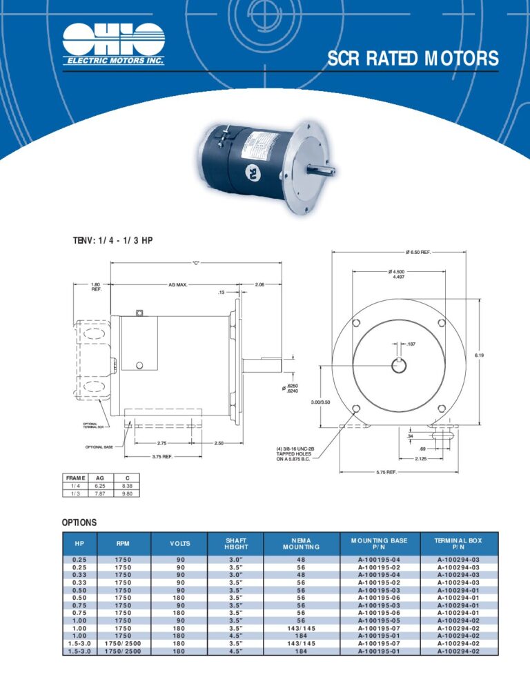Product Information Ohio Electric Motors